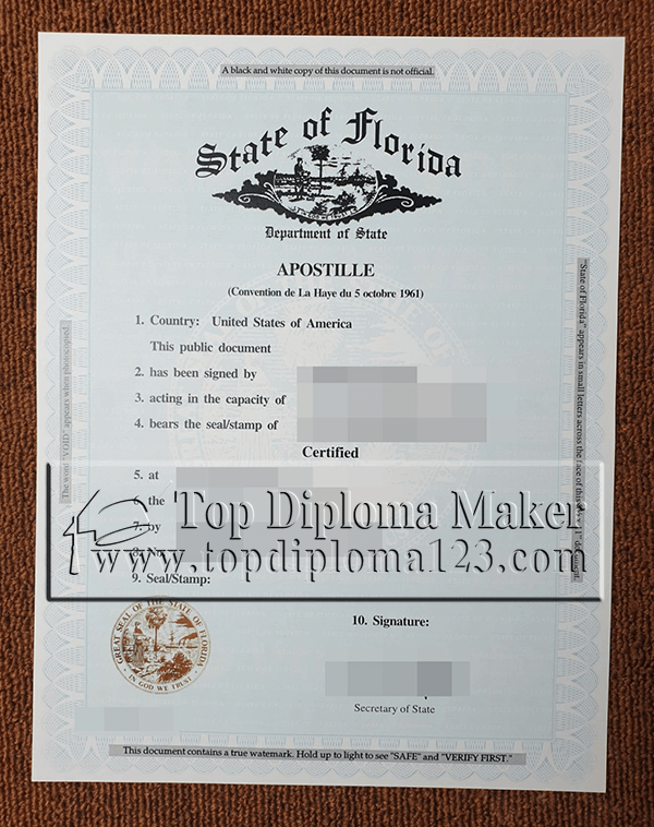 Florida Apostille certificate