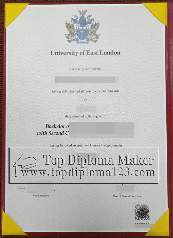 fake University of East London certificate