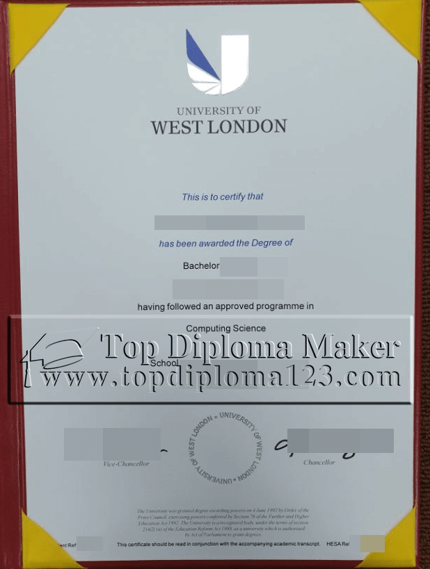 Fake University of WEST LONDON Degree 