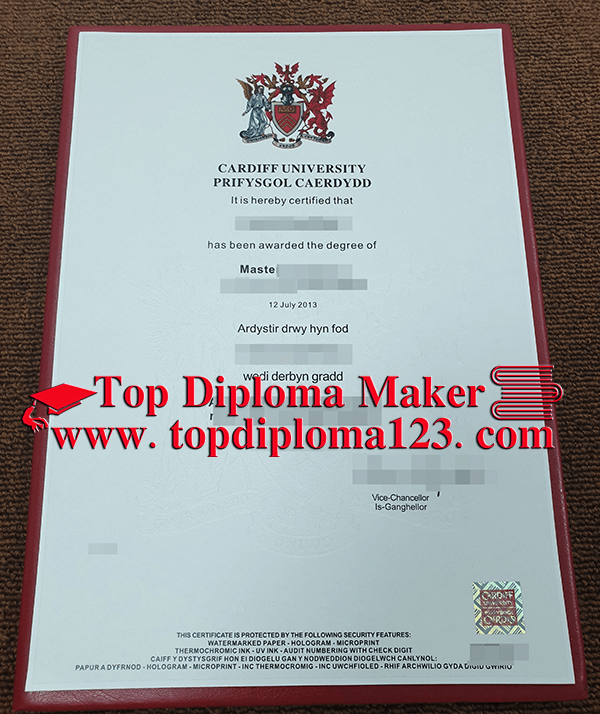 Cardiff University certificate