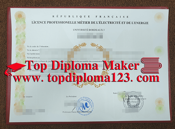 Université Bordeaux 3 fake diploma sample