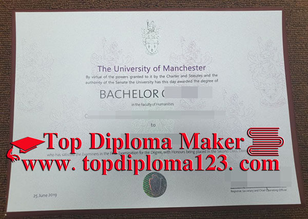 University of Manchester fake degree sample