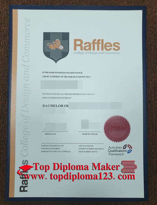 Raffles college of design and commerce fake degree sample