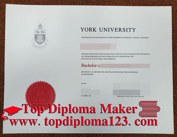 fake York University degree sample, 