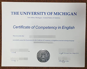 Buy University of Michigan certificate of competenc