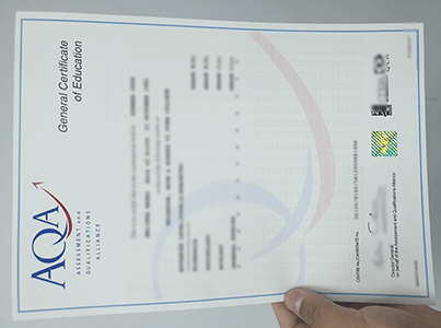 AQA GCE Fake certificate with the Genuine Hologram，