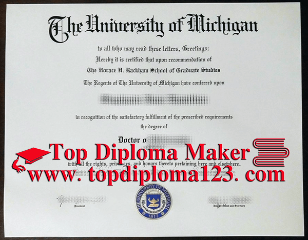 University of Michigan degree free sample from topdiploma123.com
