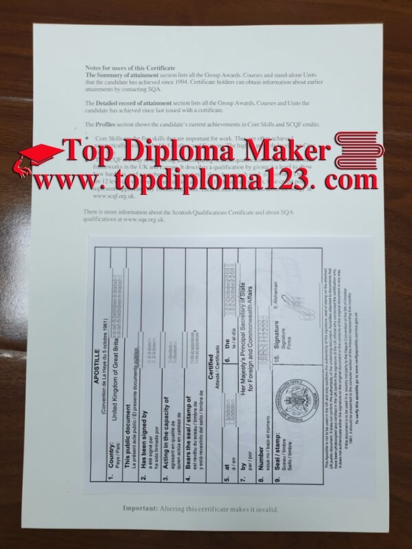 UK diploma Apostille