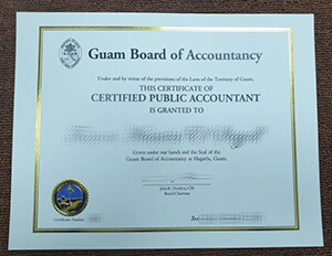 Buy fake Guam Board of Accountancy CPA Certificate,