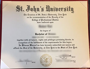 Buy fake St. John's University diploma, buy fake de