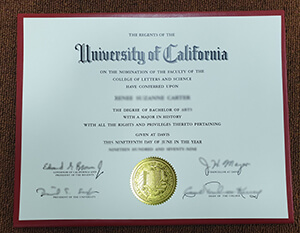 Make a fake UC Davis diplomas from originals