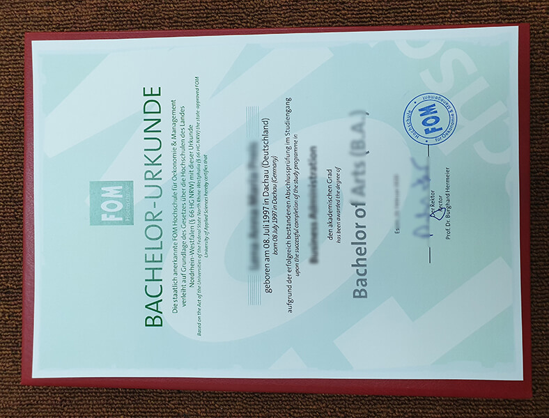  Buy fake FOM Hochschule Diploma in Germany