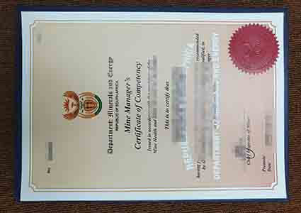 Mine Manager's Certificate of Competency from South
