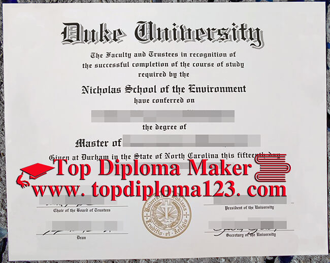 Duke University diploma