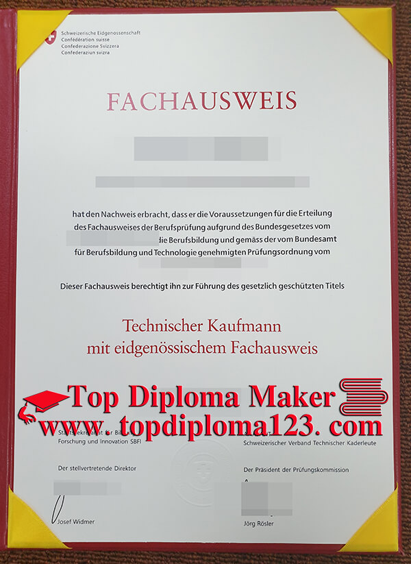  Fachausweis Technischer Kaufmann certificate