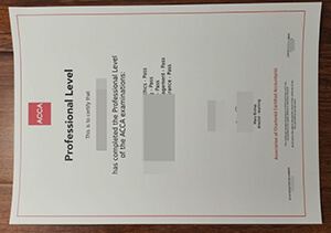 ACCA Professional Level Fake Certificate sample. Ho