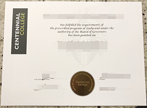 Fake Centennial College Diploma Samples from Canada