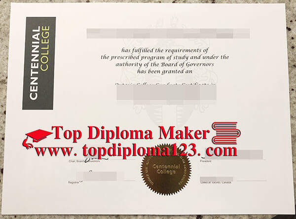 Fake Centennial College Diploma Samples from Canada, Buy a fake degree online