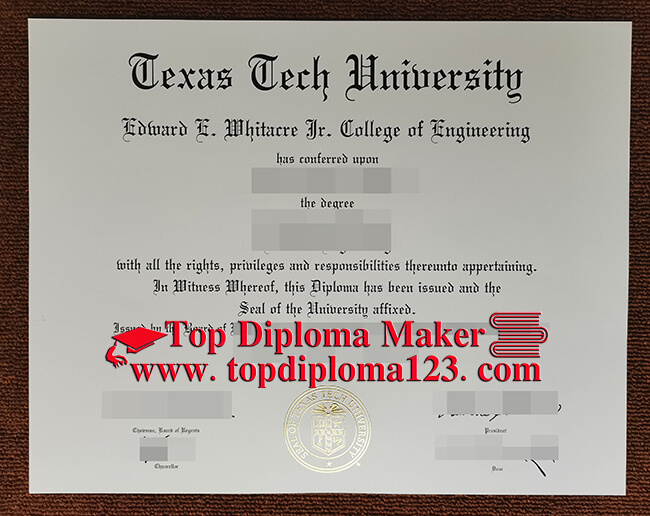 Texas Tech University diploma