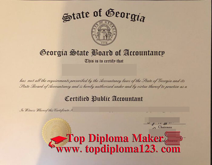 GEORGIA STATE BOARD OF ACCOUNTANCY CPA Certificate