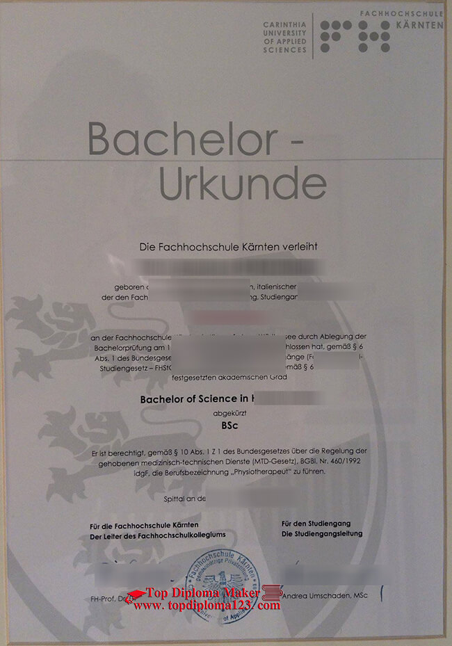 Carinthia University of Applied Sciences Diploma