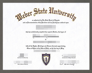 The fake diploma of Weber State University for sale