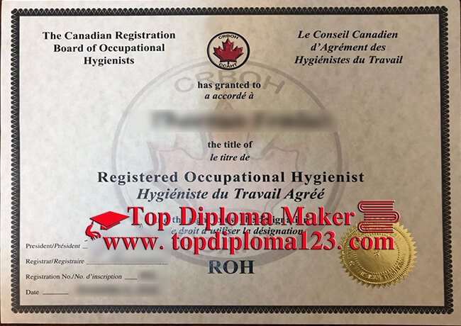 Registered Occupational Hygienist certificate