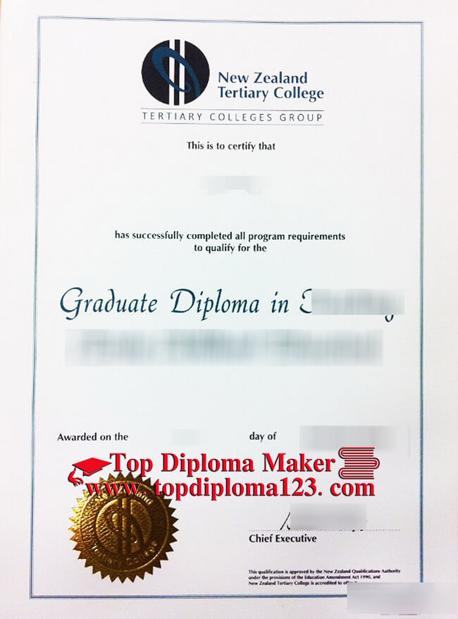 New Zealand Tertiary College fake diploma