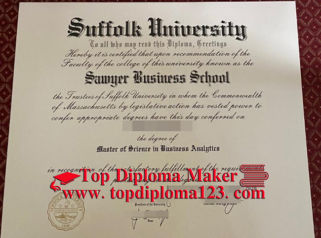 Suffolk University diploma