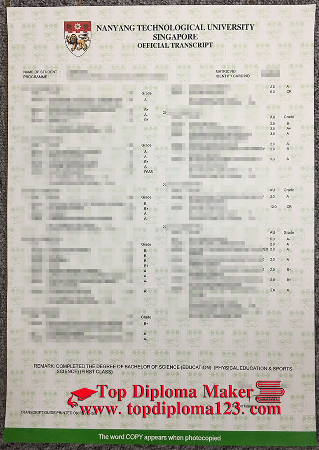 NTU transcript 