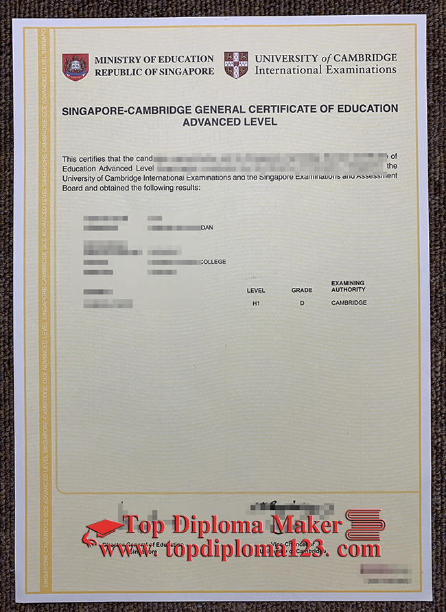 Singapore-Cambridge GCE Advanced Level certificate