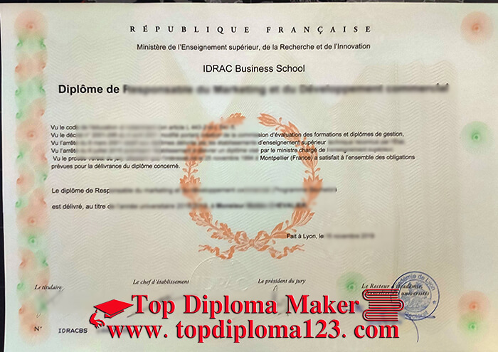 IDRAC Business School diploma
