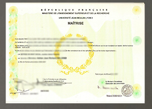 Buy fake Université Jean Moulin Lyon 3 diploma, Or
