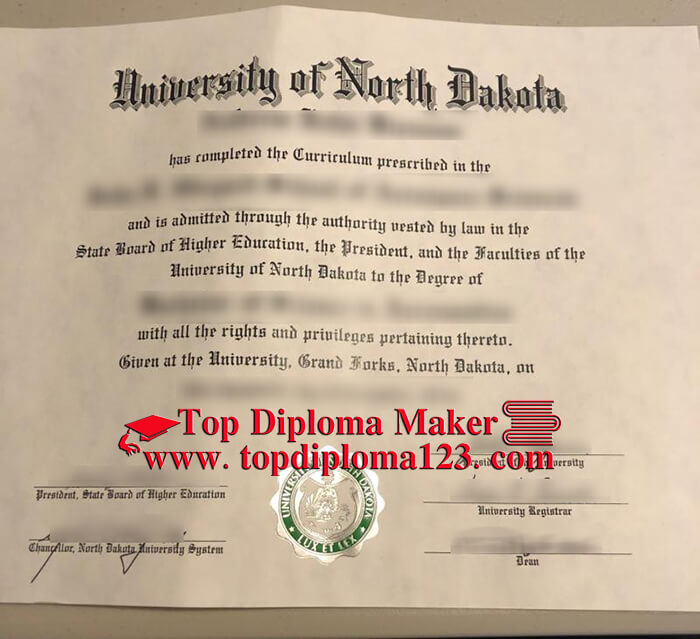 University of North Dakota diploma