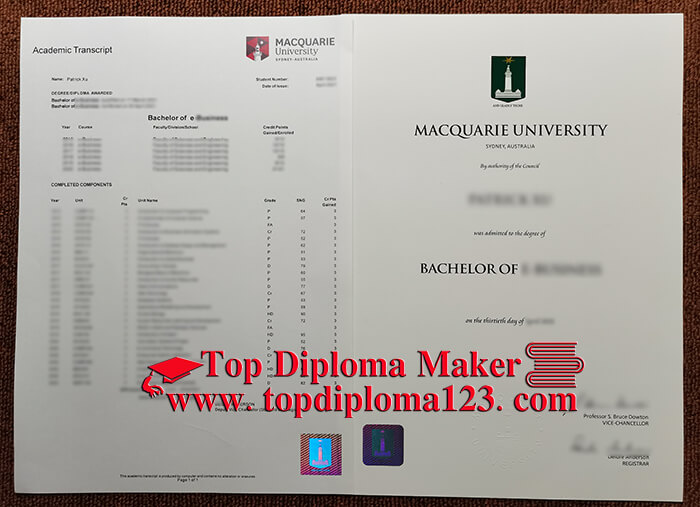 Macquarie University degree and transcript