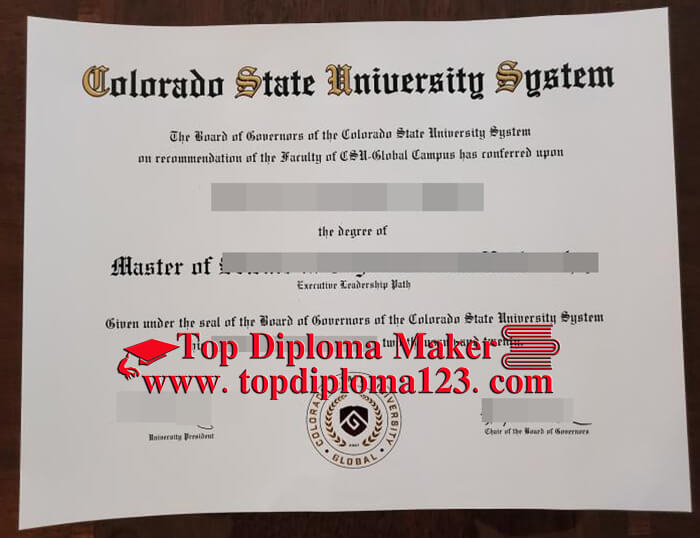 Colorado State University Global diploma