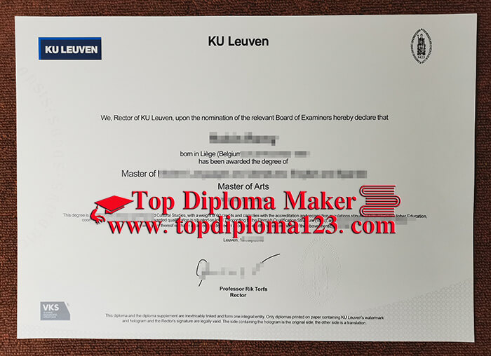 KU Leuven Master of Arts diploma