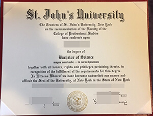 St. John's University fake diploma sample, Buy fake