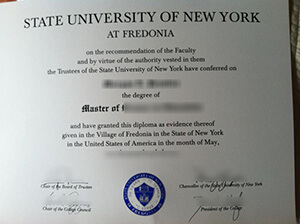 SUNY Fredonia fake diploma sample, Buy fake diploma