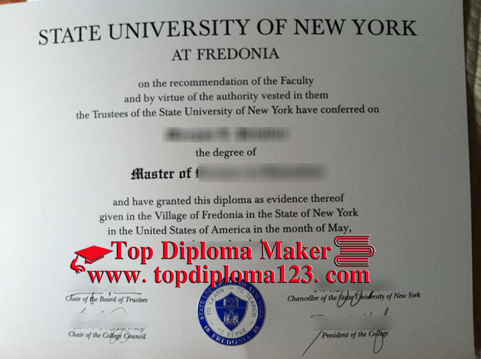 SUNY Fredonia diploma
