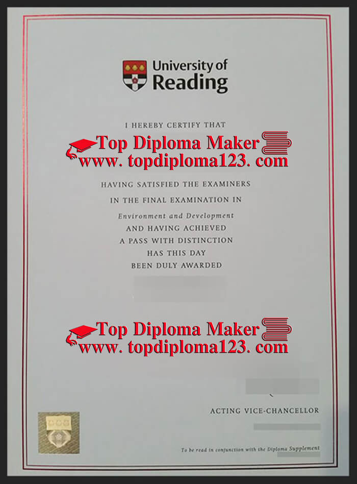 University of Reading degree certificate