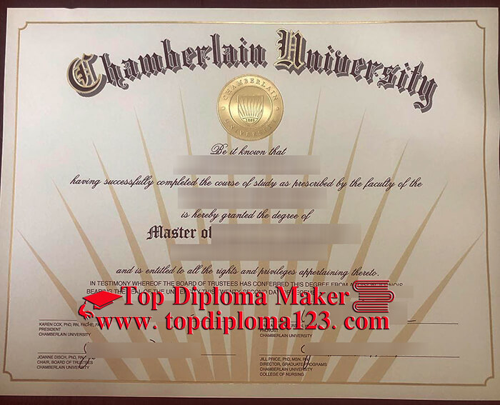  Chamberlain University diploma