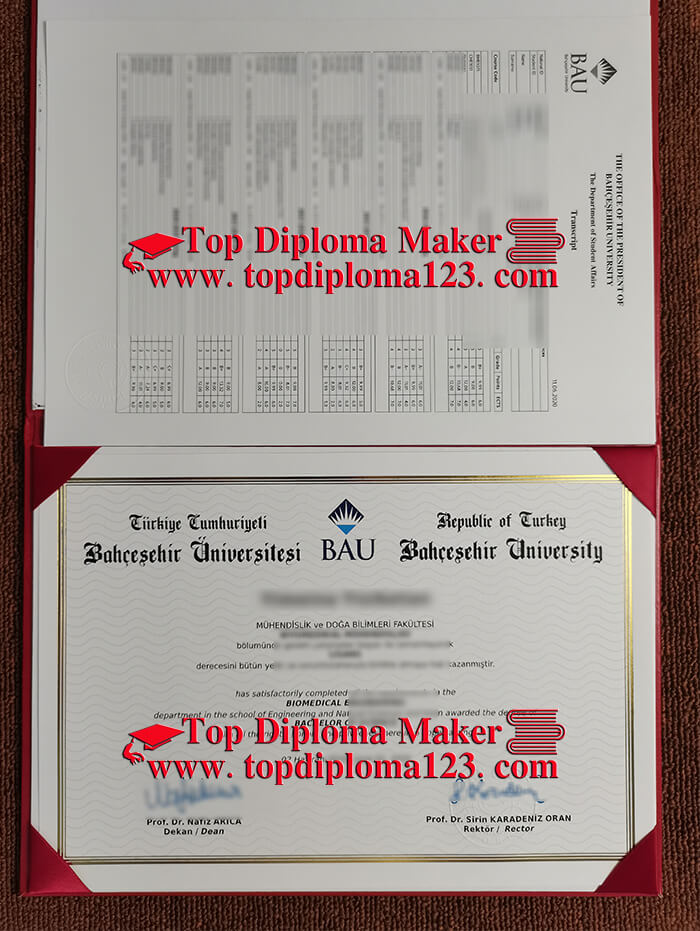 Bahcesehir University Diploma and transcript