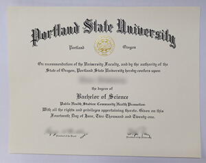 Buy Fake Portland State University Bachelor Of Scie