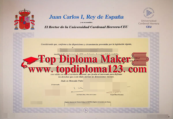 Cardinal Herrera University CEU diploma