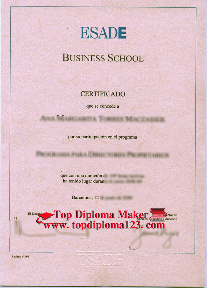 ESADE Business School diploma 