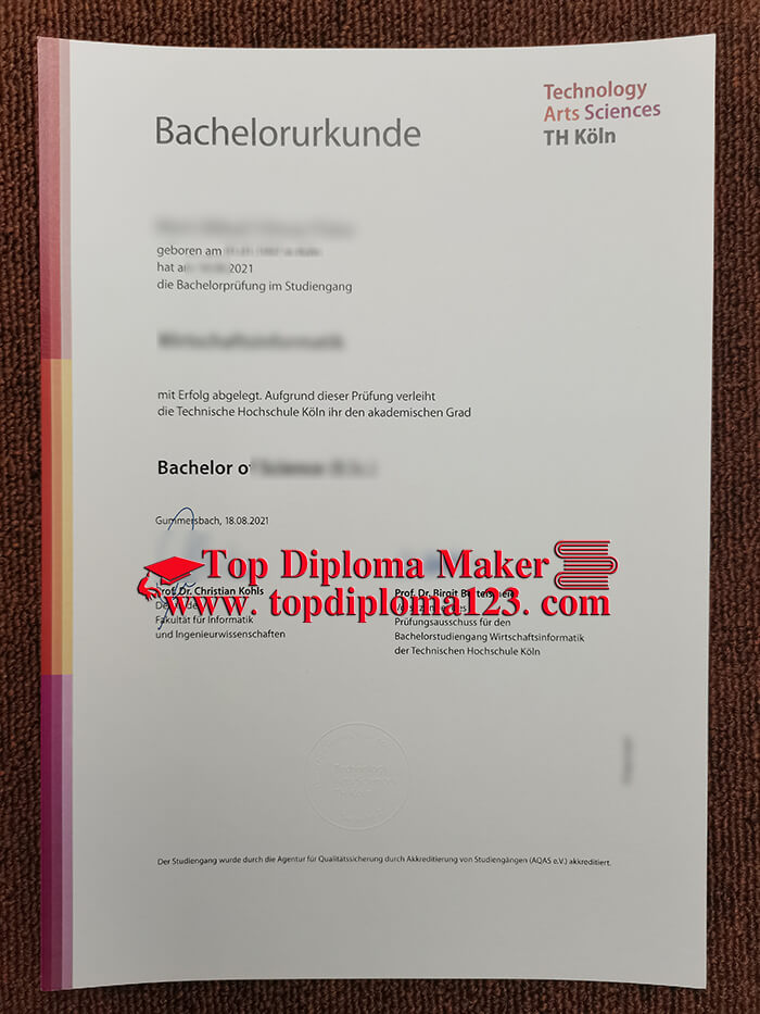 TH Köln Urkunde, TH Köln diploma