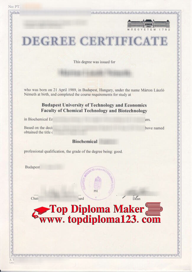 Budapest University of Technology and Economics diploma