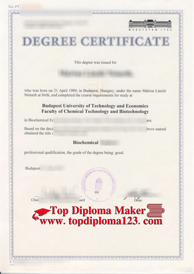 Budapest University of Technology and Economics diploma