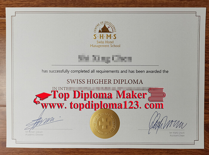SHMS Diploma, Swiss Hotel Management School degree